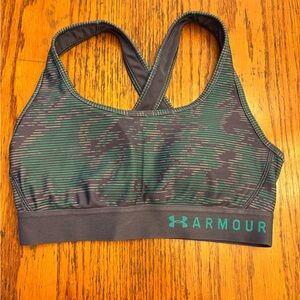 Under Armour mid crossback Green and Gray Sports Bra